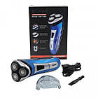 Акумуляторна електробритва Gemei GM-7090 Блакитна, фото 3