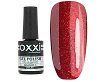 Гель-лак для ногтей Oxxi Professional 10 мл, № 235 красный, глиттерный