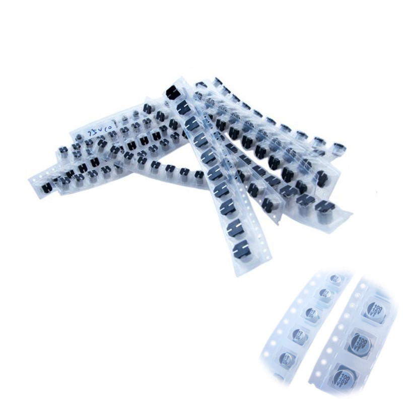 Конденсатор SMD 130шт алюмінієвий 1-220мкФ 10-50В, фото 1