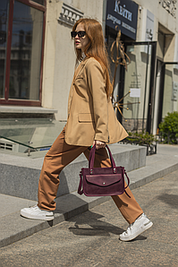 Жіноча сумка Емілі з натуральної шкіри колір Бордо