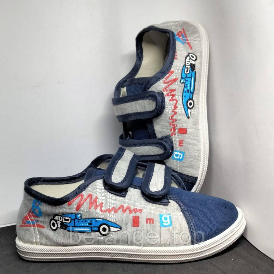 Мокасини дитячі текстильні на липучках "Sport Car" ДШ, фото 1