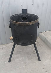 Піч під узбецький та азіатський казан на 12 л із димоходом (Ø400 мм, 3 мм стінки) (пічка, вогнище)