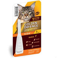 Капли на холку Golden Defence (Голден дефенс) от паразитов для котов весом 4-8 кг 1 пипетка Palladium