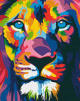 Картина по номерам, "Цветной лев", 40х50 RB-0057