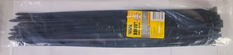 Хомут пластиковий MASTERTOOL 7.6х500 мм 50 шт чорний 20-1869, фото 1