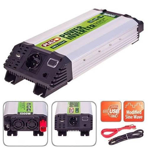 Перетворювач напруги інвертор PULSO/IMU-1524/24V-220V/1500W, фото 1