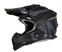 Мото Шлем O`Neal 2SRS Slick Helmet Black/Gray кроссовый эндуро ONeal S