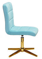 Стілець Augusto GD-Modern Base велюр блакитний B-1019 на золотій хрестовині на стопах, з регулюванням висоти, фото 4