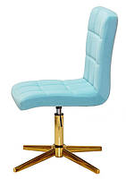 Стілець Augusto GD-Modern Base велюр блакитний B-1019 на золотій хрестовині на стопах, з регулюванням висоти, фото 3