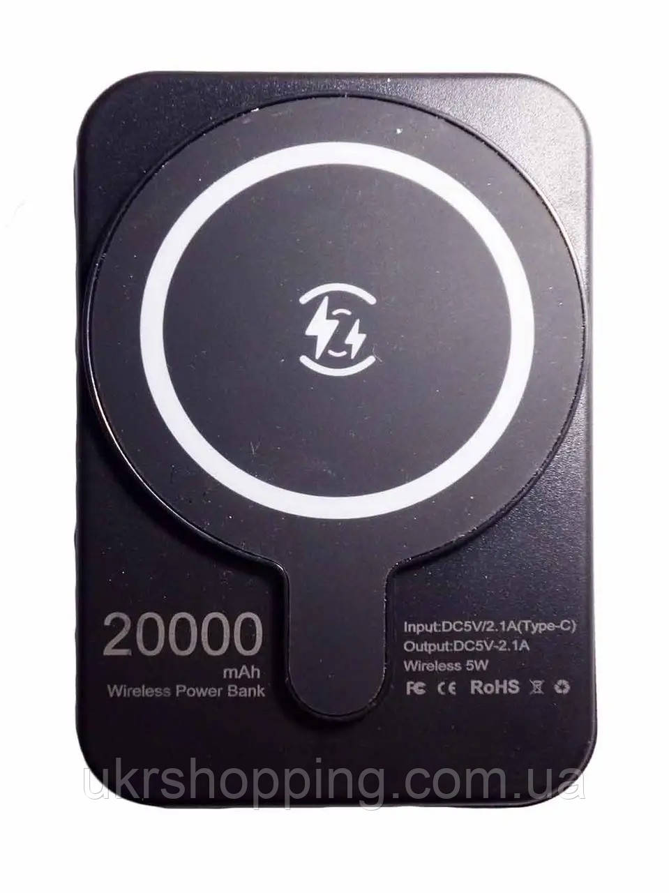 Power bank беспроводная зарядка "Wireless charging treasure", мощный павер банк 20000 mah Черный (SH) - фото 3 - id-p1613020971