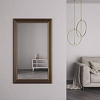Стильное зеркало на стену в багетной раме 126х76 Коричневое Black Mirror в массажный кабинет