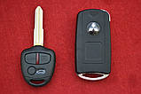 Викидний ключ Mitsubishi outlander, pajero, lancer, grandis на 3 кнопки вигляд Дуга, фото 2