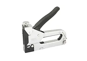 Степлер пружинний MASTERTOOL для скоби 4-14 мм 11.3х0.7 мм, плавне регулювання сили удару корпус метал/хром