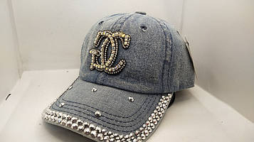 Кепка розмір 54-55 жіноча подросткова джинсова  з написом  на підлітків та дорослих