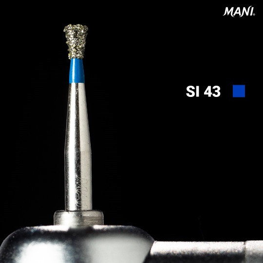 Алмазний бор SI-43. Зворотний конус (ISO 010/015), синій, Mani., фото 1