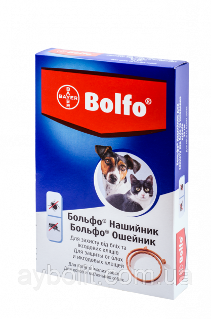 Нашийник Bayer Больфо від бліх і кліщів для котів і собак 35 см