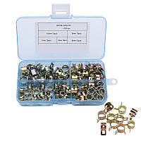 Набір хомутів пружинних самозатискних 75 шт, для шлангів 6-10 мм, метал