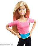 Лялька барбі йога блондинка Рухайся, як я в рожевому топі Barbie Made to Move Barbie Pink Top, фото 4