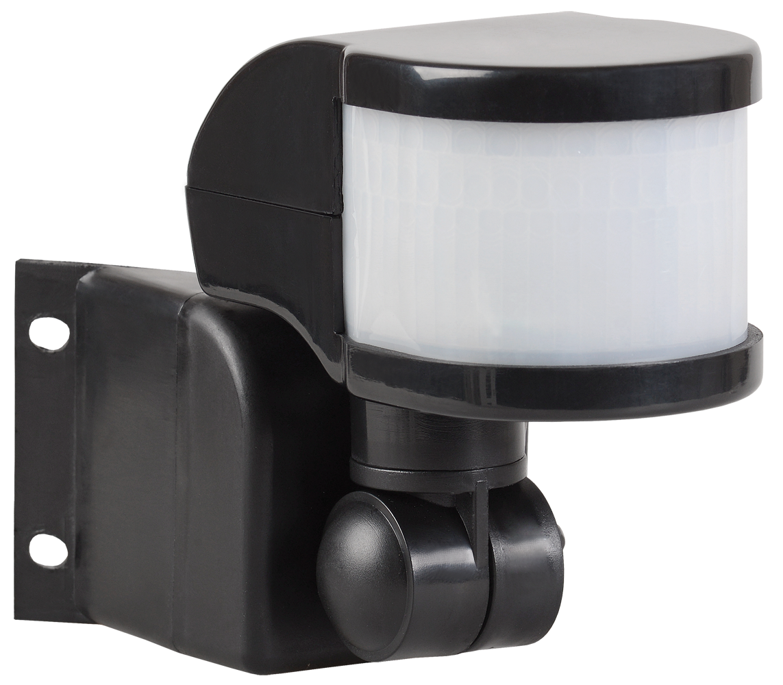 Датчик руху ДД 018В, макс. навантаження 1100Вт, кут огляду 270град., дальність 12м, IP44 Чорний, фото 1