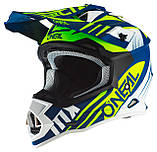 Мото шолом O`Neal HELMET 2SRS Spyde 2.0 — Blue/White/Neon Yellow кросовий ендуро, фото 4