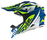 Мото шлем O`Neal Helmet 2SRS Spyde 2.0 - Blue/White/Neon Yellow кроссовый эндуро ONeal