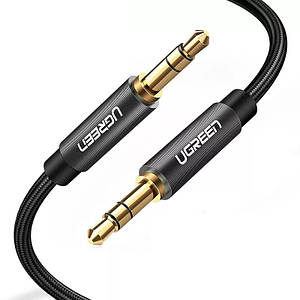 Аудіо кабель Ugreen AV112 AUX jack 3.5mm - jack 3.5mm професійний стерео Hi-Fi 1метр