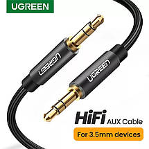 Аудіо кабель Ugreen AV112 AUX jack 3.5mm - jack 3.5mm професійний стерео Hi-Fi 1метр, фото 2