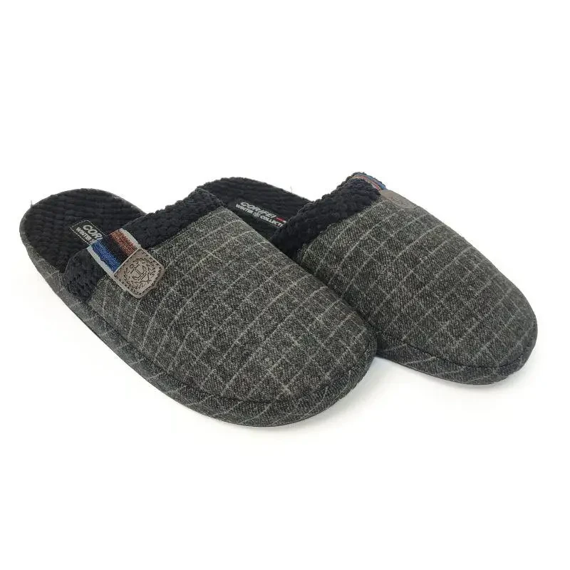 Чоловічі домашні тапочки Runpolе кімнатні клітина чорні закриті 31463, фото 1