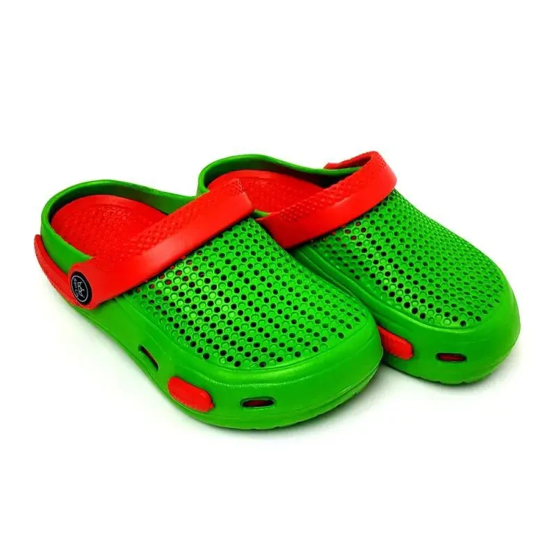 Крокси сабо для дівчинки Street Fight дитячі салатово-червоні, фото 1