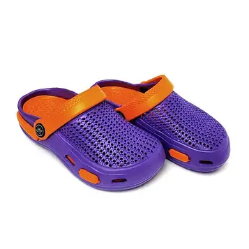 Крокси дитячі сабо на дівчинку фіолетово-помаранчеві Street Fight