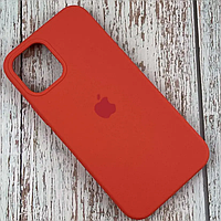 Силиконовый Чехол на iPhone 13 Pro 6.1" с закрытым низом Silicone Case 100% Красный