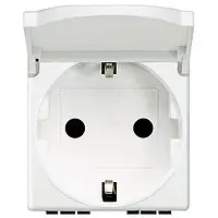 Розетка BTicino LivingLight 2К + З White с крышкой