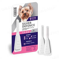 Капли на холку Silver Defence (Сильвер дефенс) от блох, клещей и комаров для собак весом до 4 кг Palladium