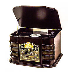 Програвач «Даллас» Daklin у стилі ретро з дерева шоколадного кольору