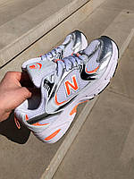 Жіночі кросівки New Balance 530 Silver Orange білі з жовтогарячим повсякденними сітками весна літо