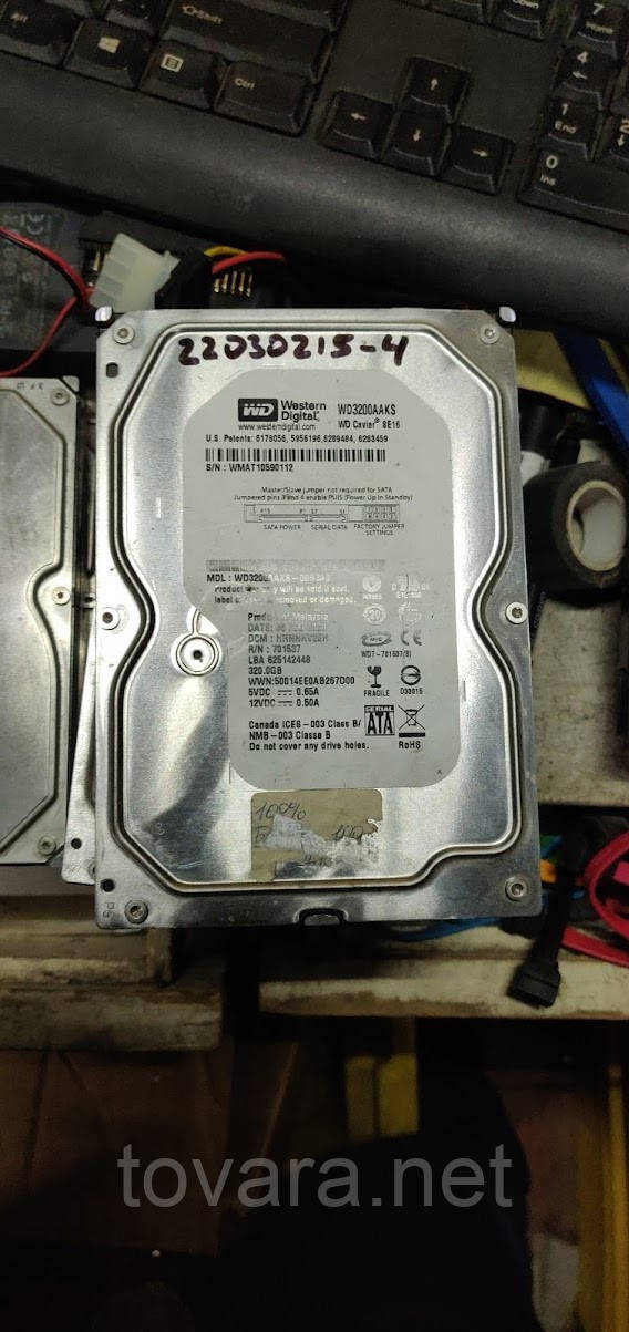Жорсткий диск Вінчестер HDD 320 Gb / Гб Western Digital Caviar SE16 WD3200AAKS 3.5" SATA2 No 22030215