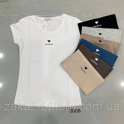 Футболка женская оптом один размер100%Cotton (44-48) Китай-89707, фото 2