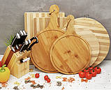 Дошка підставка під піцу 38х26 см Frico FRU-781 Обробна дерев'яна дошка Бамбук, фото 2