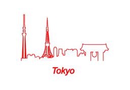 Вінілова інтер'єрна наклейка декор на стіну та шпалери «Контури Токіо» з оракалу