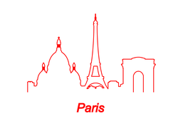 Вінілова інтер'єрна наклейка декор на стіну та шпалери «Контури Парижа» з оракалу