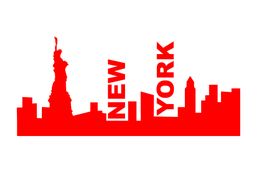 Вінілова інтер'єрна наклейка декор на стіну та шпалери «New York Skyline» з оракалу