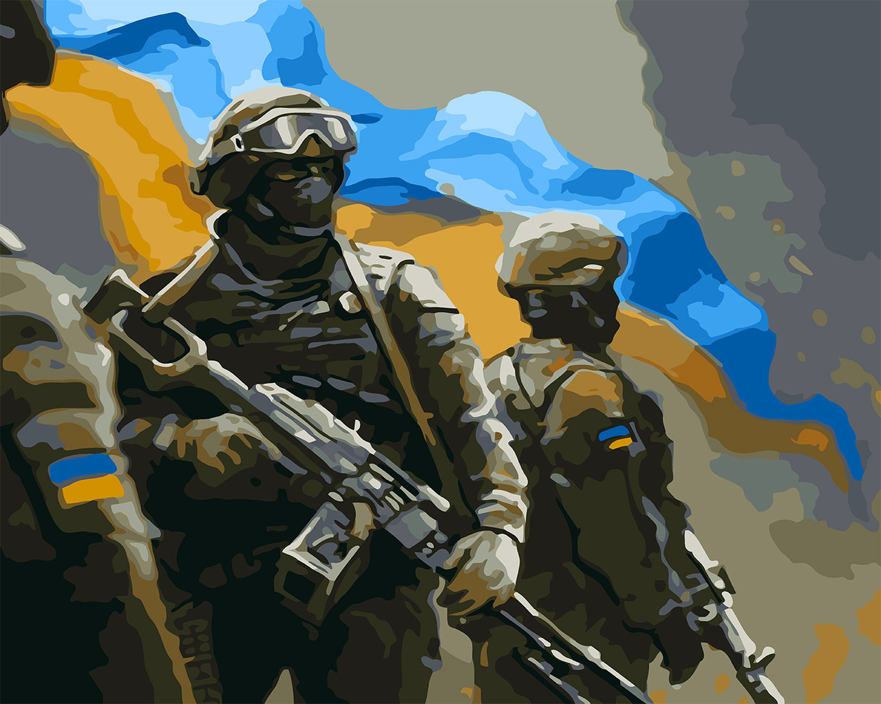 Картина за номерами Kontur 40×50 см. Захисники України DS0404