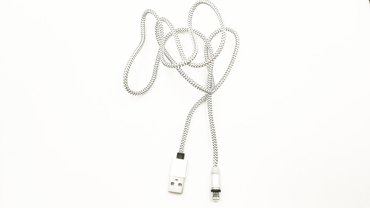 Магнитный кабель USB кабель для Iphone 6/7/8 X-CABLE Круглый 360 Градусов Серый - фото 3 - id-p1613115018