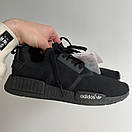 Кросівки чоловічі чорні Adidas NMD Black (06465), фото 2