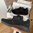Кросівки чоловічі чорні Adidas NMD Black (06465), фото 9