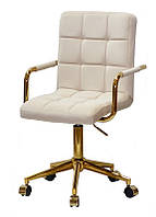 Кресло Augusto Arm GD-Modern Office с подлокотниками, бежевый В-1005 велюр на золотой крестовине c колесами