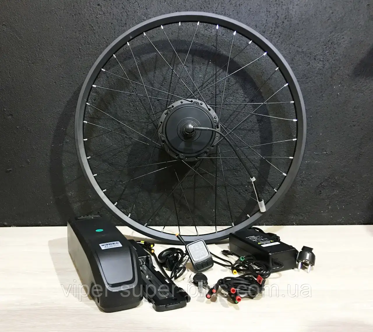 Електронабір E-Crosser 36V/500W задній редукторний під тріскачку неспицований 26, 27.5, 28 та 29 дюймів, батарея li-ion 13Ah, фото 1