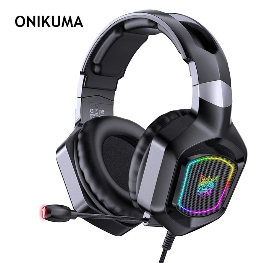 Навушники ігрові комп'ютерні MP3 ONIKUMA Gaming LED X8 Геймерські навушники з мікрофоном та LED підсвічуванням