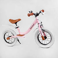 Велобег стальная рама, надувные колеса 12", ручной тормоз, подножка, крылья, звоночек Corso Triumph 61201