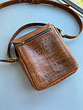 Чоловіча шкіряна сумка EDWIN коньячна (коричнева) рептилія, фото 3